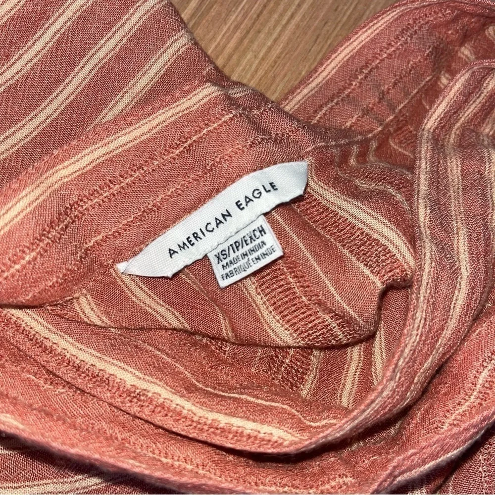 American Eagle Red Striped Wrap Skirt